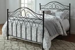 finished in a bright aged pewter color finish and is available as complete bed only.