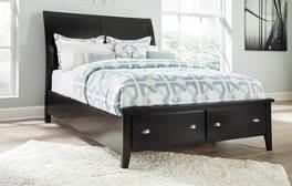 center guides Beds available: King Bed (82/97) Cal King Bed (82/94) Queen Bed (81/96) B591 Brafflin (Signature Design) Casual black bedroom made with hardwood solids and paint grade MDF Basic panel