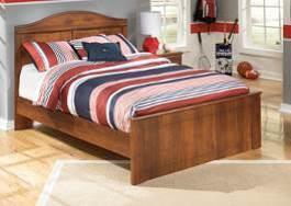 B228 Barchan Rustic youth group in replicated warm brown Timber Cherry grain Bookcase or panel headboards available with trundle or storage beds Decorative half round beads frame each drawer front