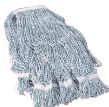 Mops - Wet Rayon Looped End Finish Mop 4-ply blue and white striped rayon 1 1/4 headband Tailband for tangle-free use Ideal for laying floor finish
