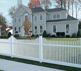 Classic Sophisticated styling in an elegant design Manchester Thru-picket good neighbor design is equally attractive on both sides. Thru-picket styles are 8' wide.