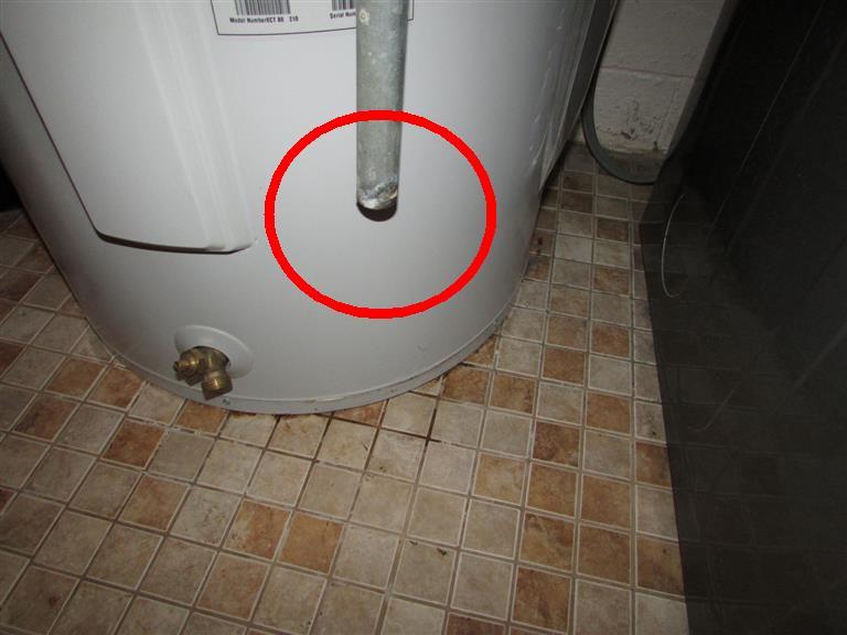 6.1 Water Heater (1) The temperature and pressure relief valve at the water heater leaked, and should be replaced.