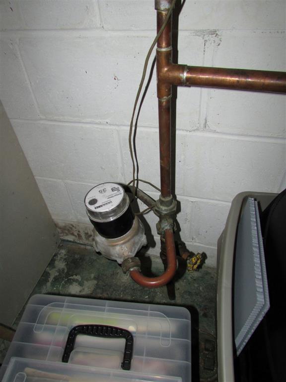 the water distribution piping in the same room as the panel.