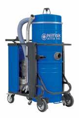 ATTIX 145 & 155 - Three Phase Wet & Dry Vacuums Ideal for heavy industrial vacuum cleaning Powerful and reliable double side channel blower - needing no maintenance Comfortable grip and robust steel