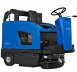 FLOORTEC R 870 - Ride-On Sweepers With Hydraulic Dump Large ride-on sweepers with hydraulic high-dump for high-capacity sweeping One touch sweeping and control saves power and broom wear Retractable