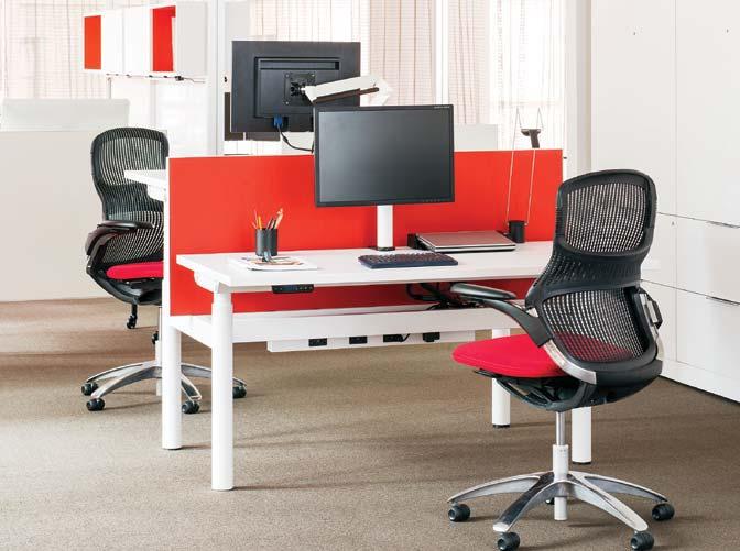 OPEN PLAN / FOCUS / HEIGHT-ADJUSTABLE TABLES Sit or stand choose the right height for the work at hand. Heightadjustable tables energize users throughout the day.