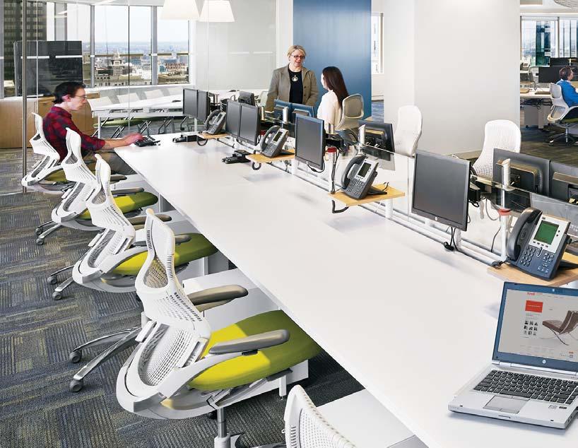 OPEN PLAN / TEAM 1 1 Antenna Workspaces Big Table Back-to-back desktops with shared legs maximize space while supporting groups of any size in open plan environments, touchdown spaces and meeting