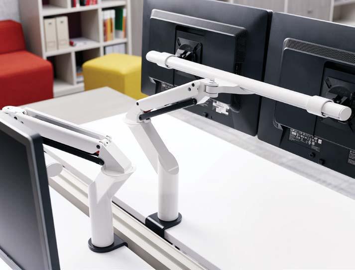 TECHNOLOGY SUPPORT True tech support, the Knoll Monitor Arm Portfolio offers clean design paired with intuitive adjustment so users can easily adapt their work