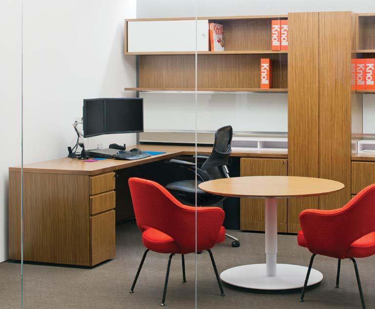 PRIVATE OFFICE / SHARED 1 1 Reff Profiles Private Office This polished yet practical shared office includes a sliding, height-adjustable collaborative table for added flexibility.