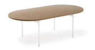 Designed by Masamichi Udagawa and Sigi Moeslinger. Shown with Walnut laminate top with grommets and Silver painted legs.