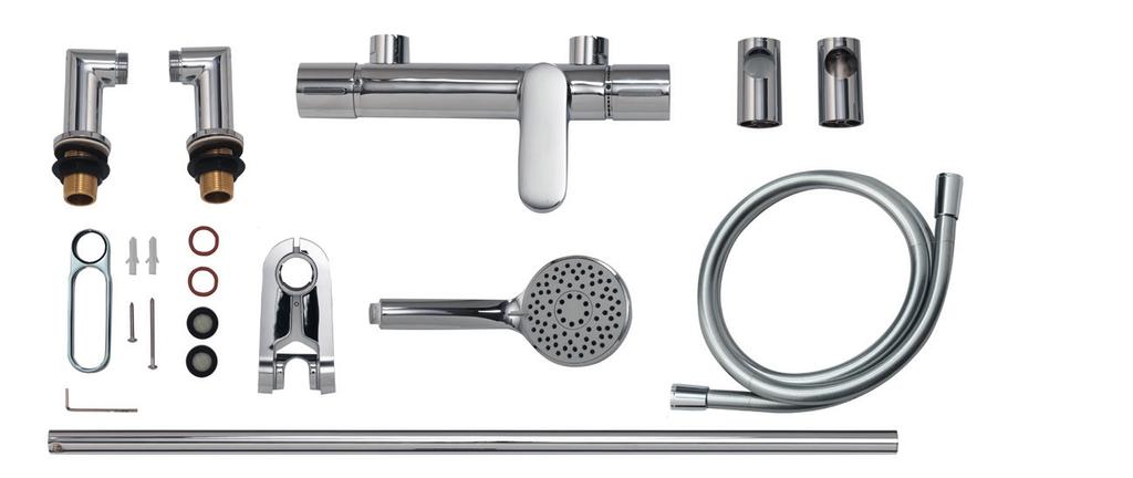 Midas 220 shower column The BAR001FIX bar valve fixing kit provided with Midas 110/220 shower provides a method of surface siting exposed bar valves onto a finished wall surface, using 15mm concealed
