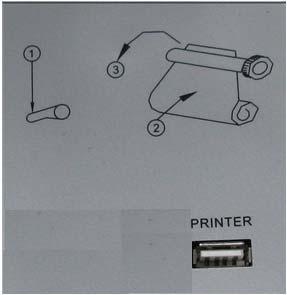 3.3.4 Printer connection 1. PRINTER:USB port; connect the monitor to the provided USB cable. Figure 3.9 rear panel of printer 3.3.5 Loading printing paper Step 1: Open the cover of the printer Step