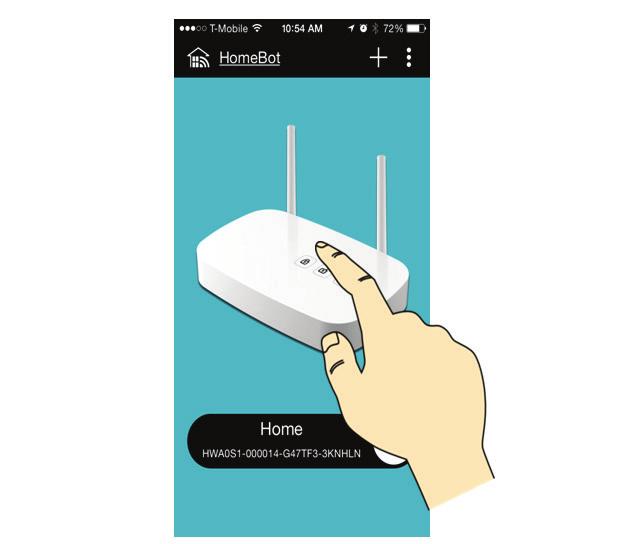 ADDING THE SENSOR TO THE APP The HOMEBOT Smartphone app has a built in user