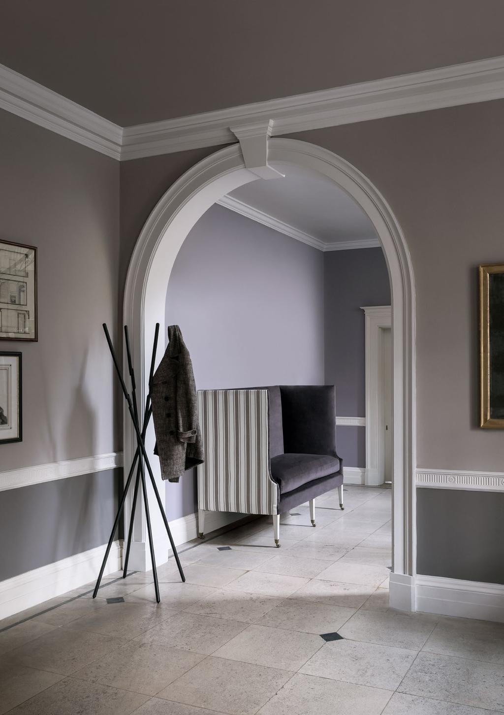 RELATED In related schemes, one dominant colour is used with a calm companion and a supporting neutral on the woodwork and ceiling.