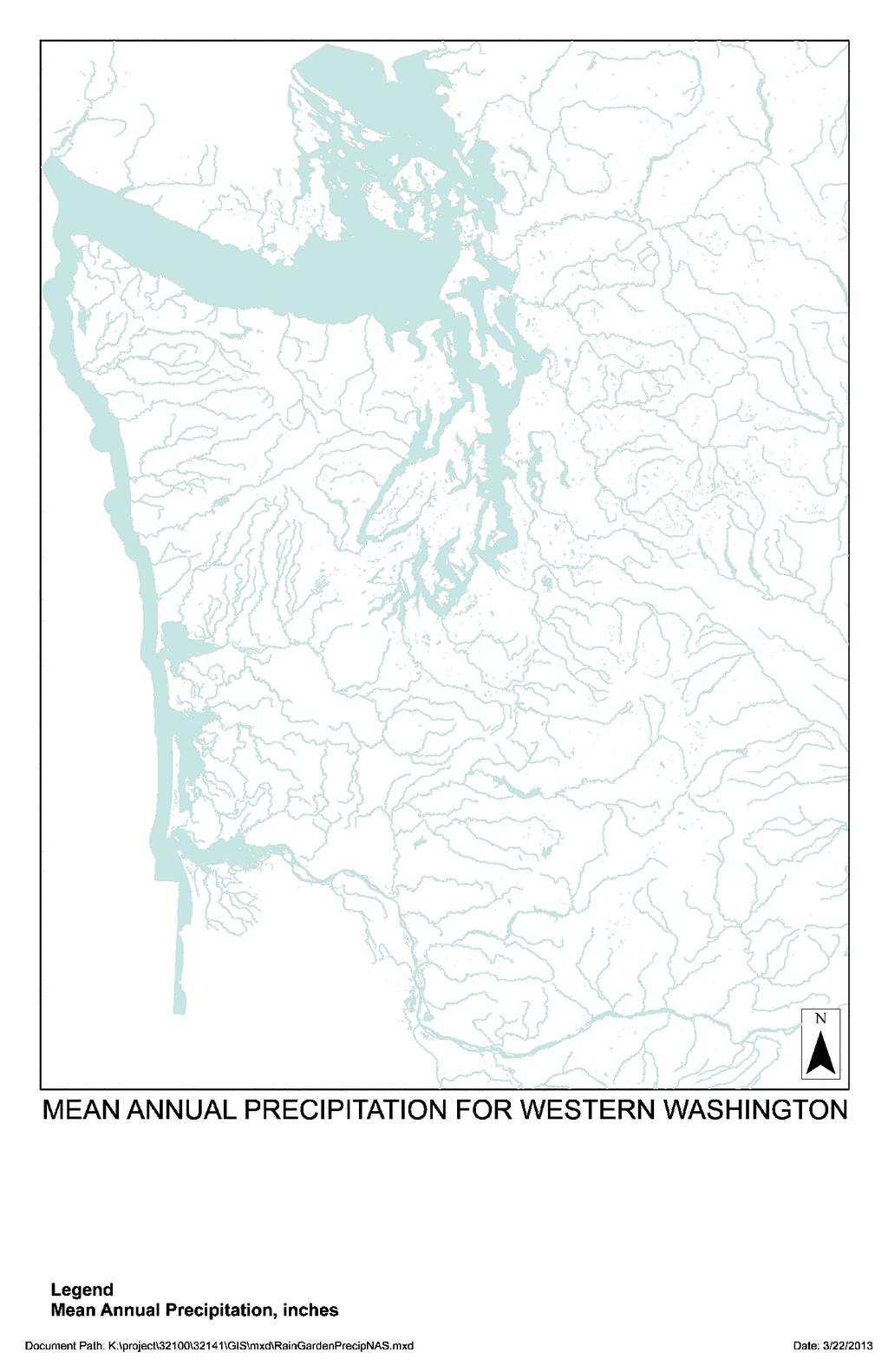 PLA N 22 1 Sumas Blaine Lynden Everson Rainfall Regions for Western Washington (North) Nooksack Ferndale WHATCOM Bellingham Legend Average Annual Precipitation (Inches) Region 1 <30 Region 4 50-70