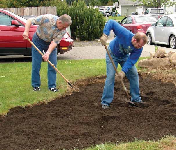 This should be done at the end of excavation and before placing your rain garden soil mix.