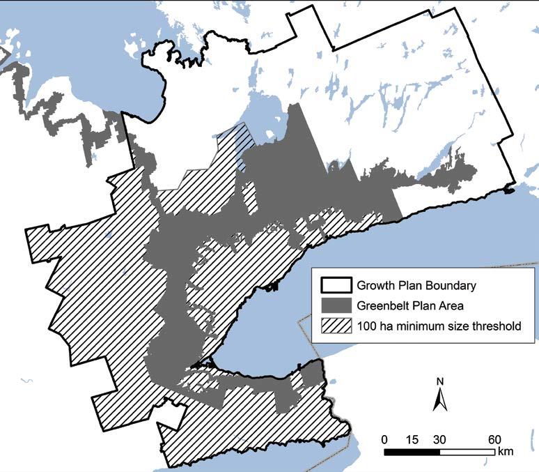 Figure 2. Growth Plan for the Greater Golden Horseshoe core areas have a minimum size of 10