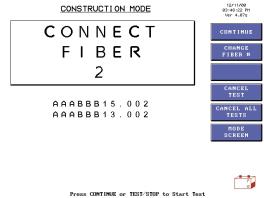 Construct OTDR Mode Construct Mode simplifies and automates the tests and documentation most frequently performed during fiber installation.