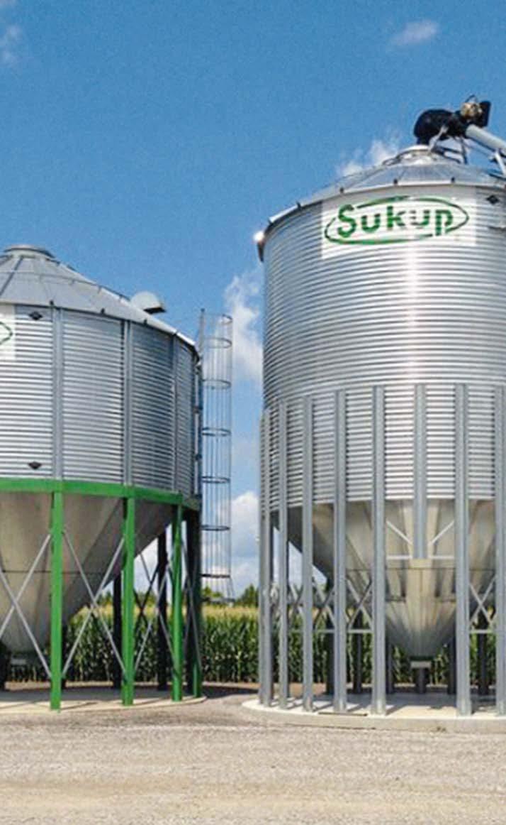 Bins of heavy duty can be set on substructure platforms and be operated as working bins, and also for a long-term of cool dry grain storage. Dimensions: Diameter: 15 36 = 4,572 m 10,972 m.