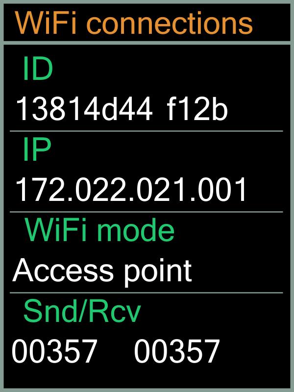 Information about the WiFi modem and the Internet connection While on Information screen, press the down navigation button ( ) to access the second page.