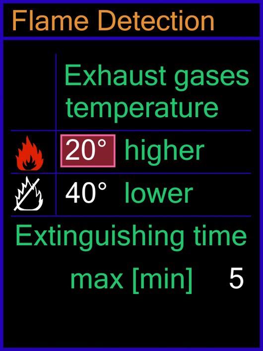 of the procedure During the extinguishing procedure, the controller will wait for 5 min. for the temperature to drop with 4 C.