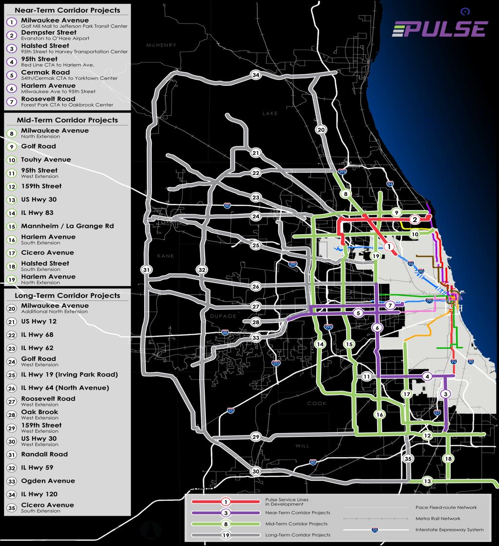 Pace Pulse Program Pulse is a form of rapid transit that