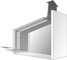 Pleated blinds, ceiling units and special shapes Notes regarding installation in conservatories and sloped areas Air circulation Installation example for spacing and ventilation slots with mounting