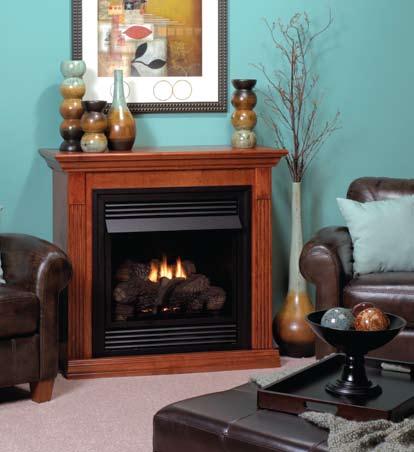 Vail 26 Special Edition The Vail 26 Special Edition is the Americanmade fireplace system that ships complete in one package fireplace, assembled mantel, Flint Hill log set with 20,000 Btu vent-free