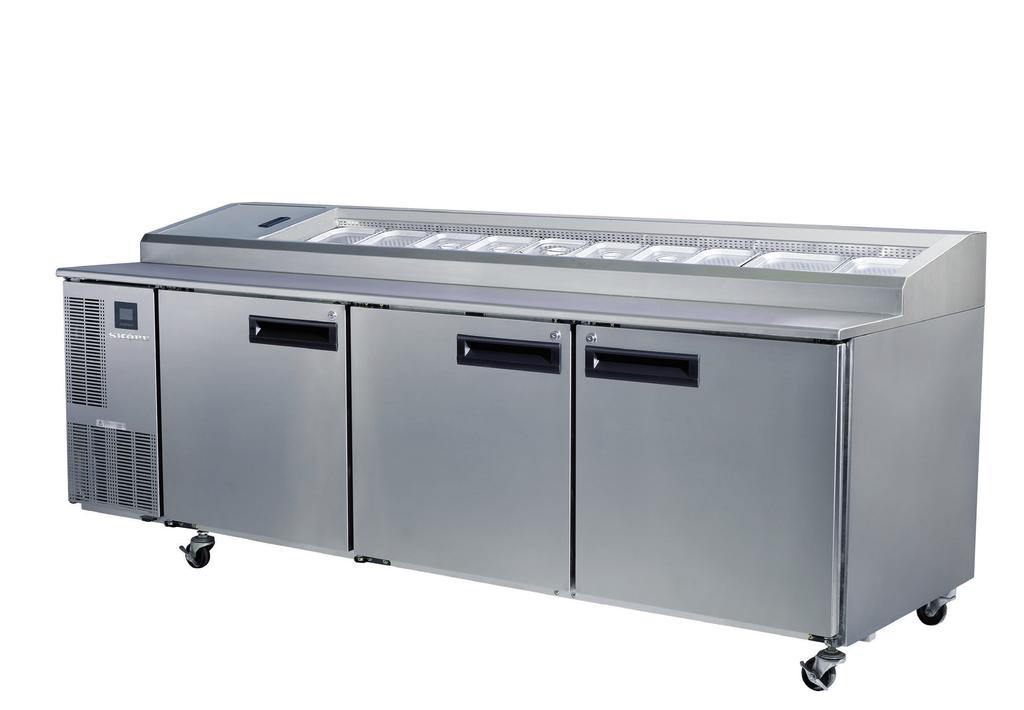 PEGASUS SERIES Premium Range Food Service / 2/1 Pizza These horizontal pizza cabinets have been specifically designed for pizza establishments, providing quick access to fresh ingredients and space