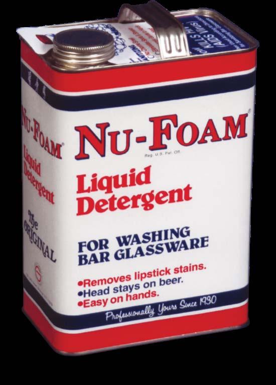 Nu-Foam Liquid Detergent (Formulated for the hand washing of drink glasses) Nu-Foam liquid