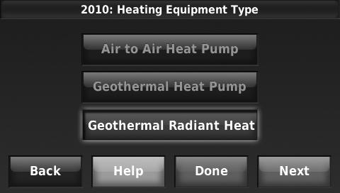 Fossil Fuel Backup Heat (Backup Heat NOT Allowed to Run with Heat Pump) HEAT MODE The thermostat turns on Backup Heat only when the indoor temperature drops to the selected Backup Heat Differential