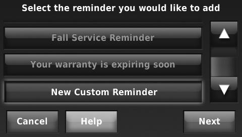 7. The Fall Service Reminder will look like this on the Home Screen: 4.