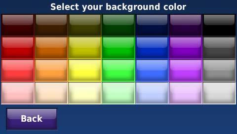 4. If you select a predefined screen color, check the left side of the screen to preview the color and touch Done to