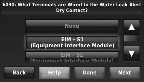 1. Wire the dry contact device to S1, S2, S3, or S4 terminals at the EIM. 2. Enter Installer Setup (see Installer Options beginning on page 21). 3. Dry Contacts are selected at ISU 6000.
