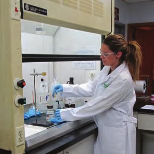 In our modern product development laboratory, chemists develop and test new products for optimal field performance.