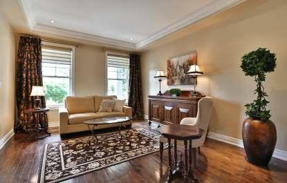 formal living room Coffered ceiling