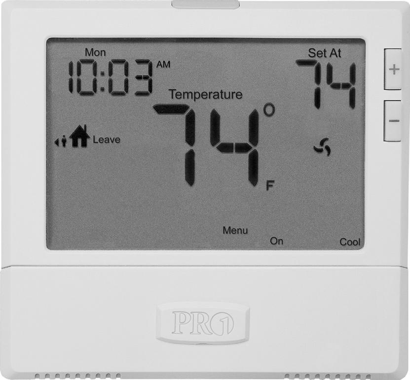 Getting to know your thermostat 5 2 1 3 4 8 7 6 1 LCD Menu Options: Shows different options +1 will appear in the display when second stage of heat or cool is on.