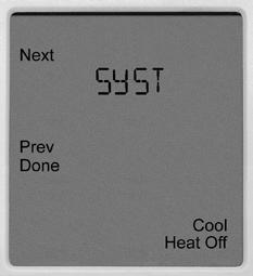 TECHNICIAN SETUP MENU Tech Setup Steps (Continued from the previous page) Heat Pump System Switch Gas Auxiliary for Heat Pump Stages of Heat Cooling Fan Delay When turned on the thermostat will