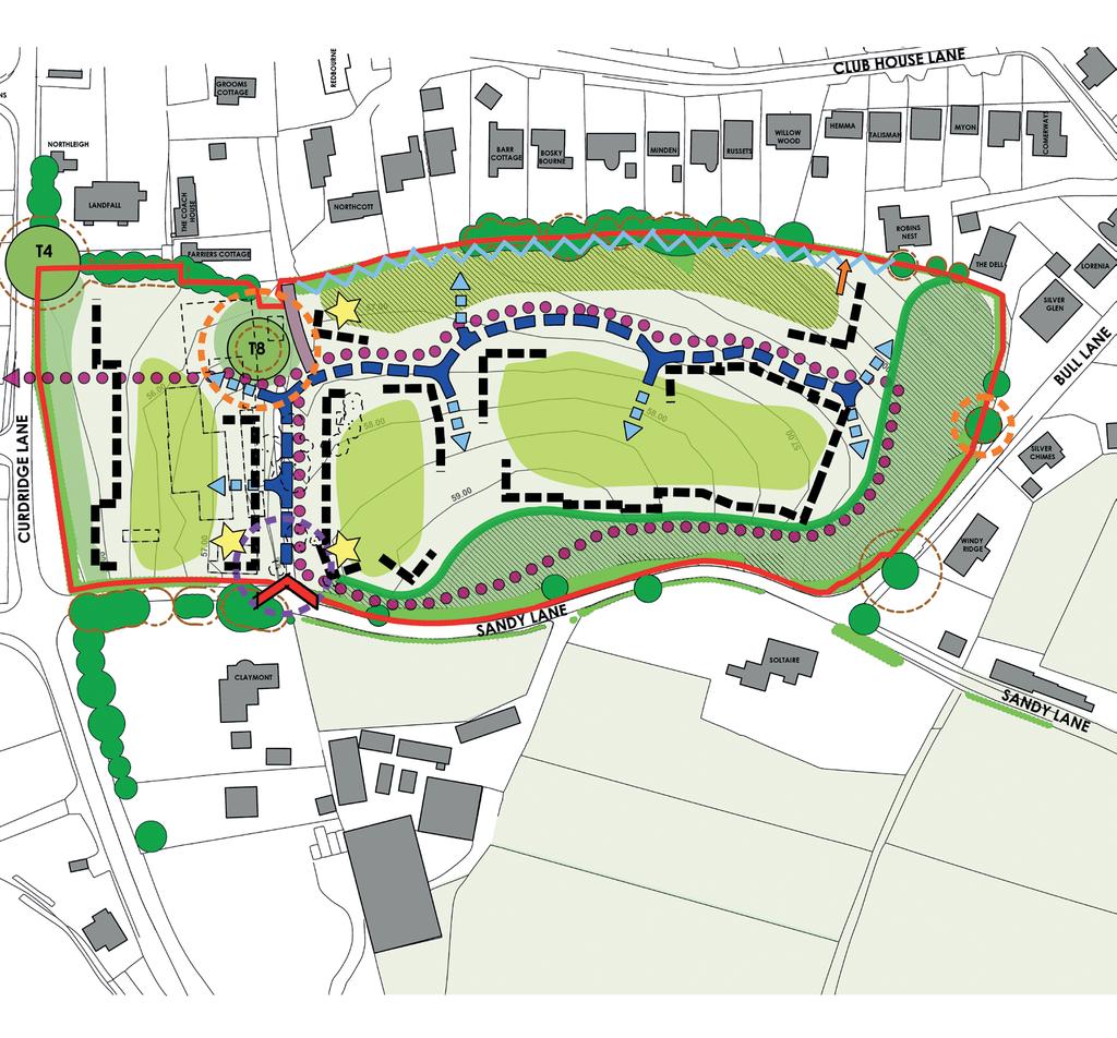 Principles of development A summary of the proposals 63 new open market and affordable homes Pedestrian links to the local centre via Curdridge Lane T he scheme includes a mix of homes, ranging from