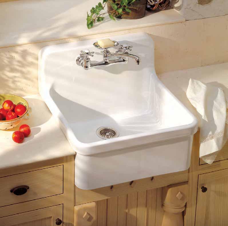 Gilford White Colour Combining high finish and no nonsense materials with a spacious design, KOHLER vitreous china makes this sink a