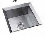Brassware shown above not currently available Accessories available 3391W Poise entertainment sink, undercounter Exterior: 457 x 457mm Interior: 356 x 356 x 241mm 3389W Poise 1 1 /2 bowl,