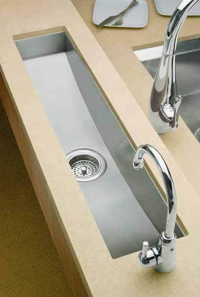 Stainless Steel Sinks Icerock Trough 3187W Icerock trough sink, 838mm undercounter Exterior: 838 x 210mm Interior: 787 x 165 x 151mm Brassware shown immediately above not currently available 3179W