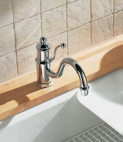 offers a broad range of designs from traditional styles full of character to the cutting edge of contemporary. Long reach spouts and a variety of handle configurations add to the appeal.