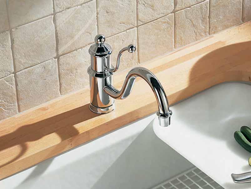 Kitchen Brassware Finish Palacio Polished Chrome The distinctive design of this unusual kitchen mixer blends classical design with exceptional features to produce a
