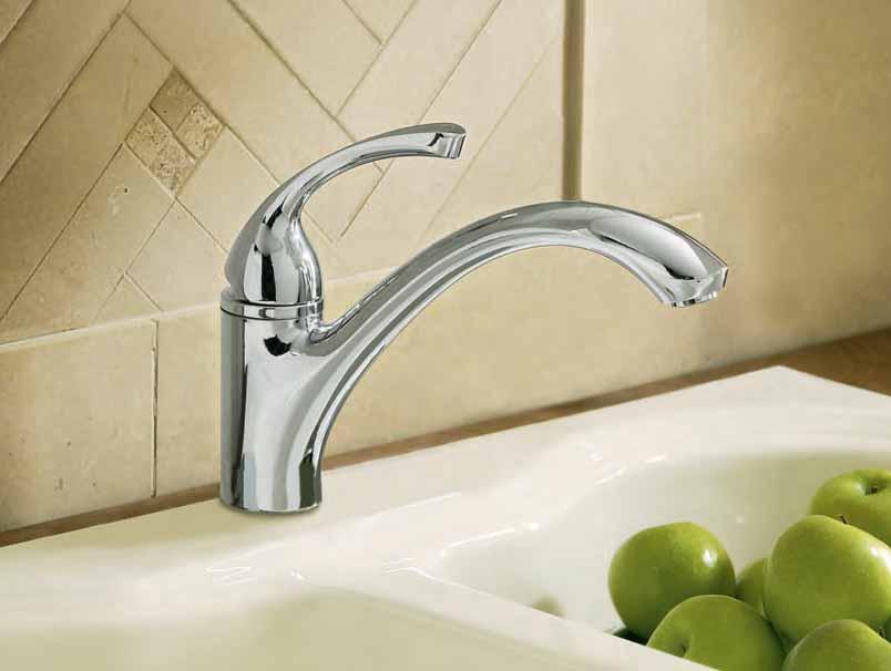 Kitchen Brassware Finishes Forté Polished Chrome Unique, distinctive styling combines with ergonomic, single-lever functionality to make these simply designed taps an appealing addition to any