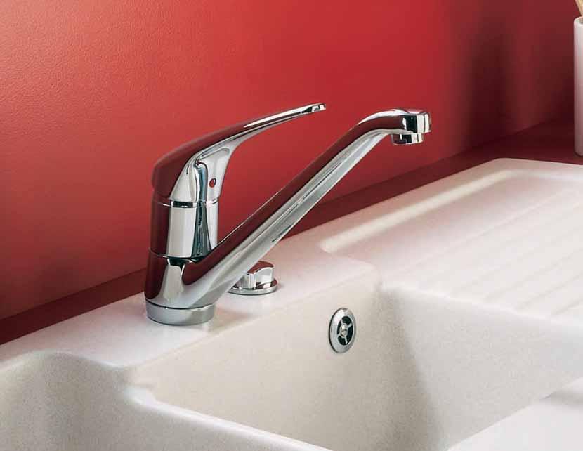 Kitchen Brassware Finish Clip Polished Chrome Style and affordability complement each other to produce an appealing kitchen mixer to suit