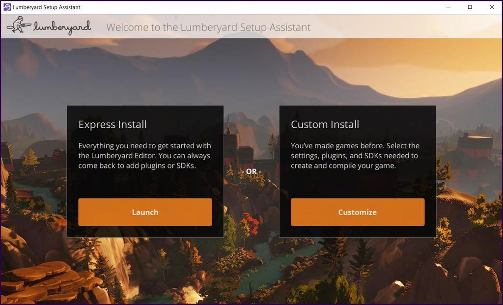 Step 3: Configure and Launch Lumberyard using the Setup Assistant In this step we will setup our development environment in Lumberyard using the Setup Assistant.