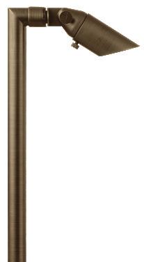 Light with Brass Elbowed Post Antiqued Brass STAKE: X-801 Heavy Duty