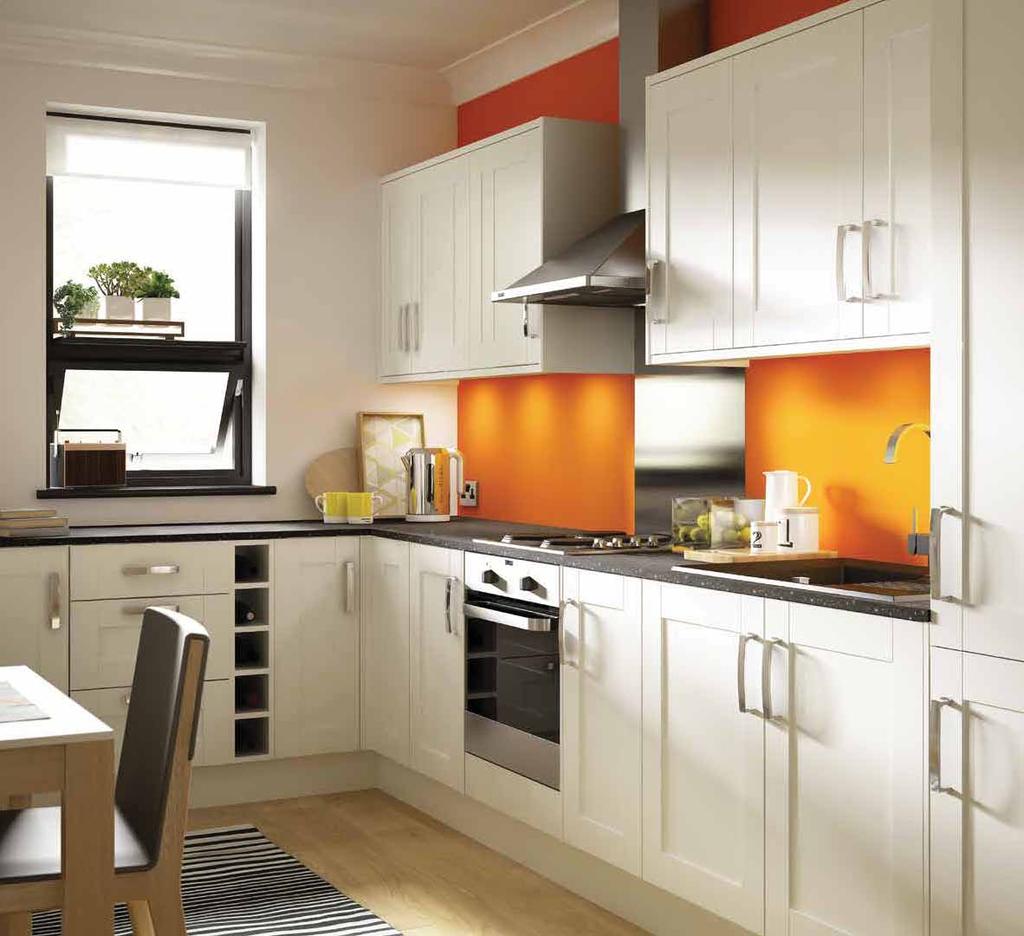 Manufacturer 10 years on abinets* 5 years on Doors** L-SHPED KITHEN Image shown is an L-shaped kitchen.