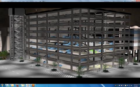 The system starts with the web based graphical user interface (GUI), which is accessed to view fixture status and to manage the luminaires in the parking garage.